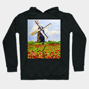 A mill in a poppy field Hoodie